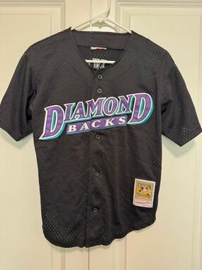Arizona Diamondbacks Vintage Black Jersey with Purple Teal Logo